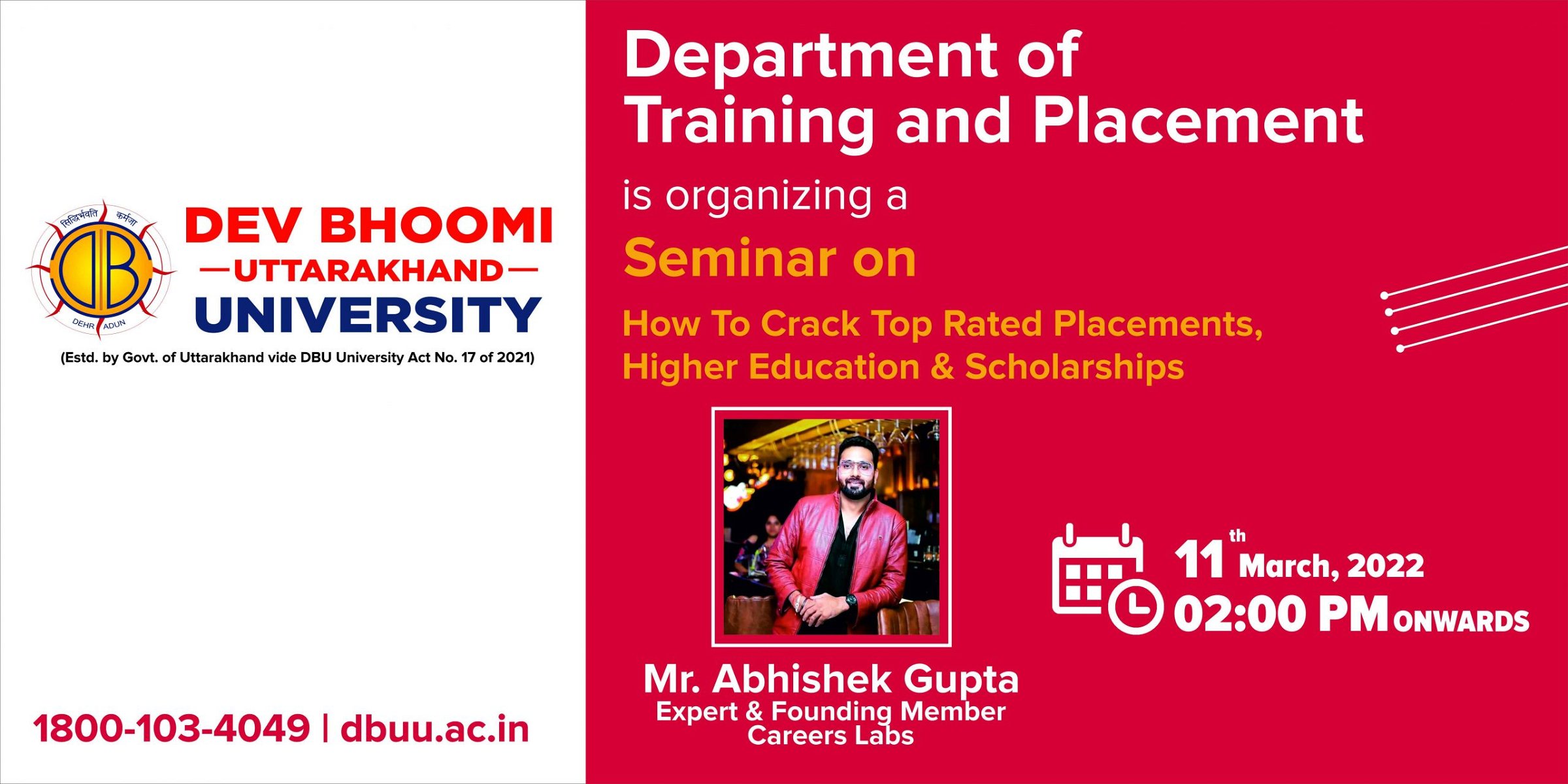 Seminar on “How To Crack Top Rated Placements , Higher Education & Scholarships”.