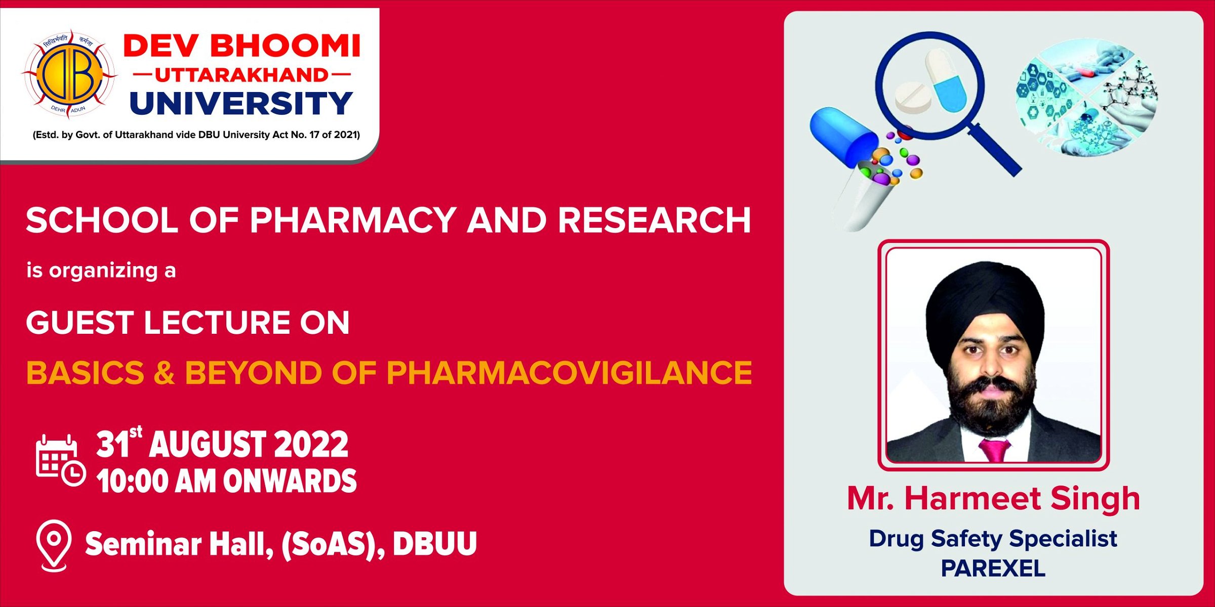 Basics and beyond of Pharmacovigilance (Alumini Talk) (This is a part of orientation programme)