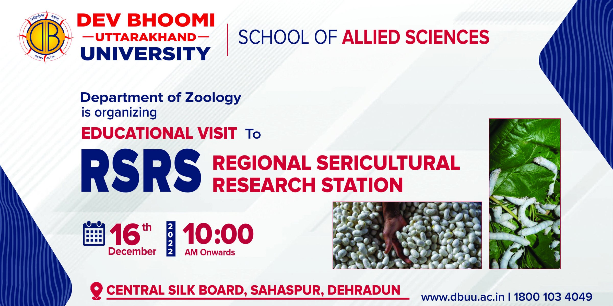 Visit to Regional Sericultural Research Station, Central Silk Board,  Sahaspur, Dehradun