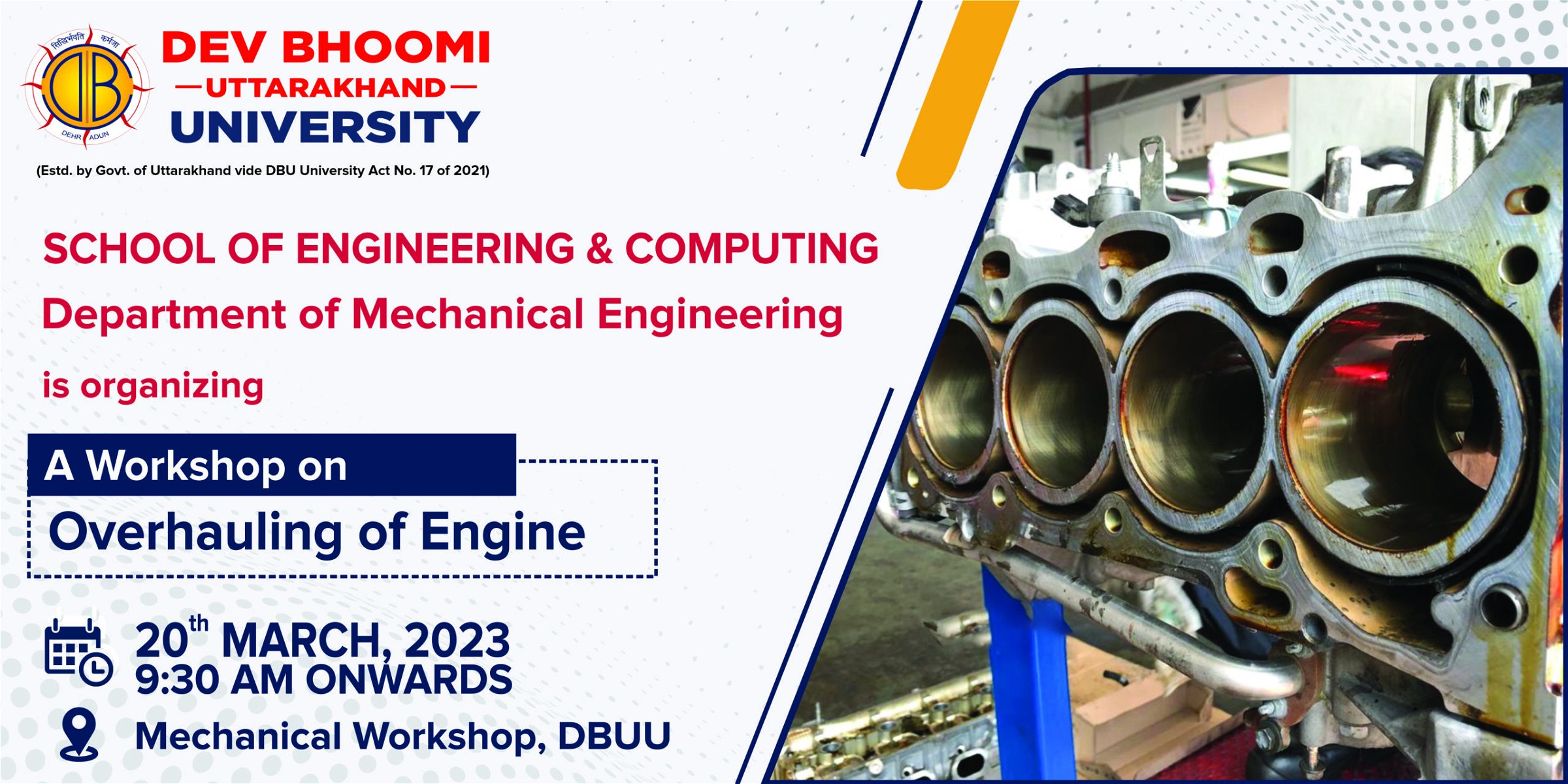 Workshop on Overhauling of Engine