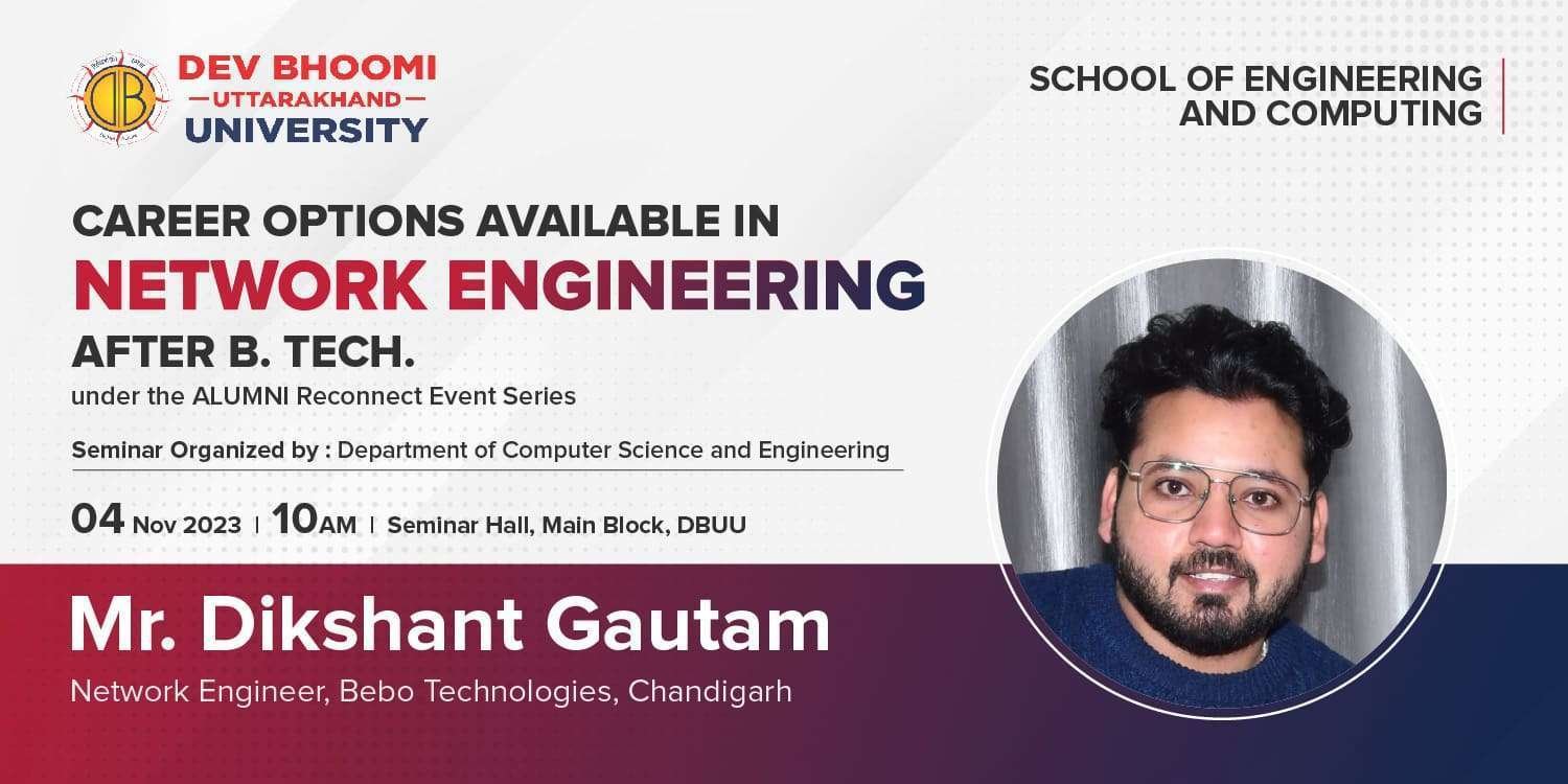 Career Options Available in Network Engineering after B.Tech under the  ALUMNI Reconnect Event Series
