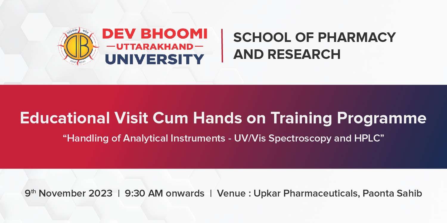 Hands on Training Programme on “Handling of Analytical Instruments-UV-Vis Spectroscopy and HPLC”