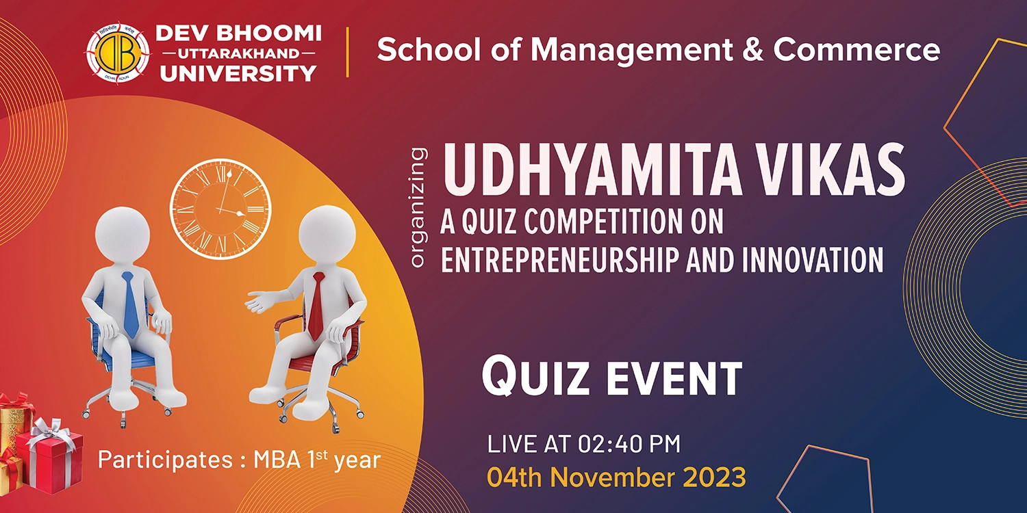 Udhyamita Vikas (A quiz competition on entrepreneurship  and innovation)